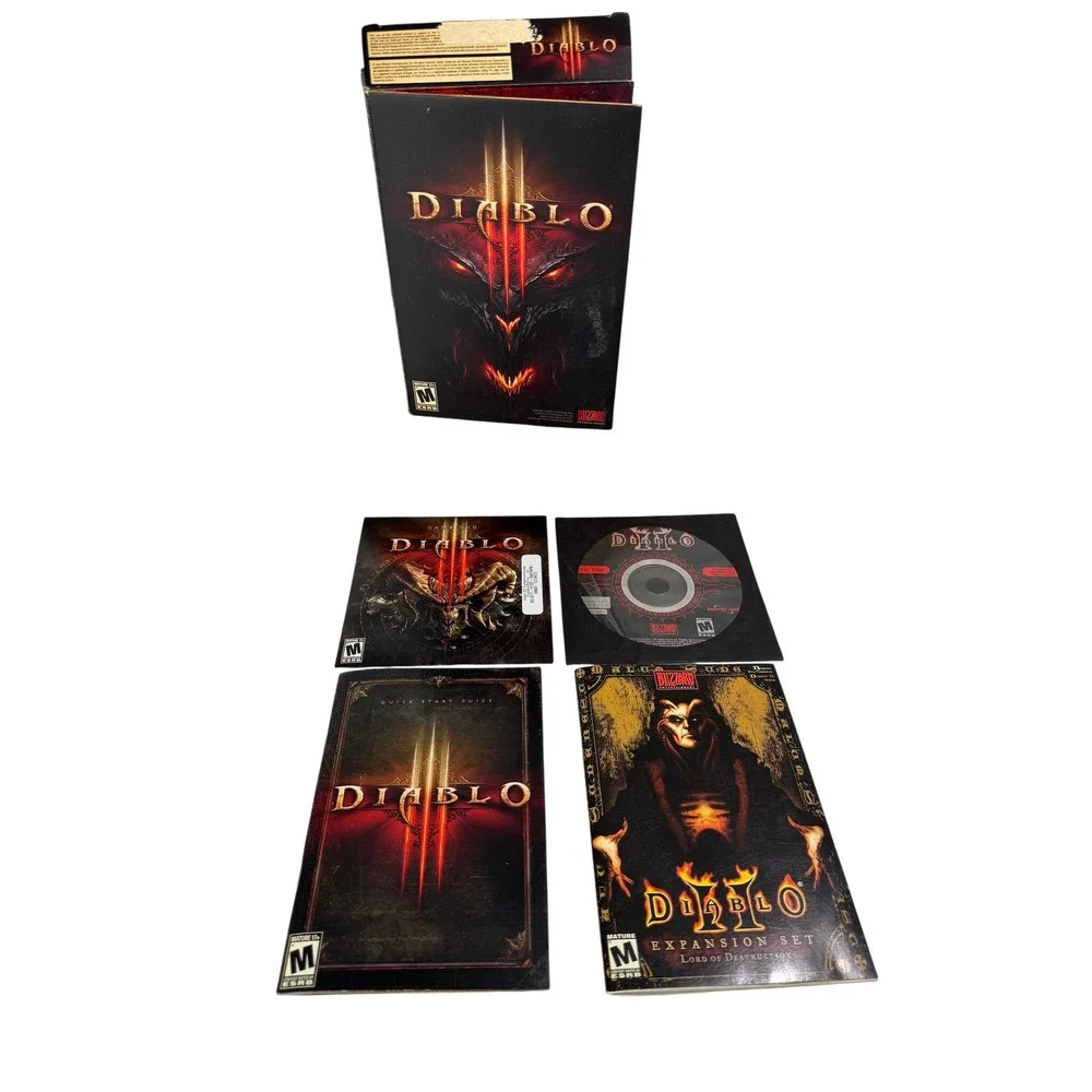 Diablo III 3 PC Game Blizzard Entertainment with Diablo II Expansion Manual Box